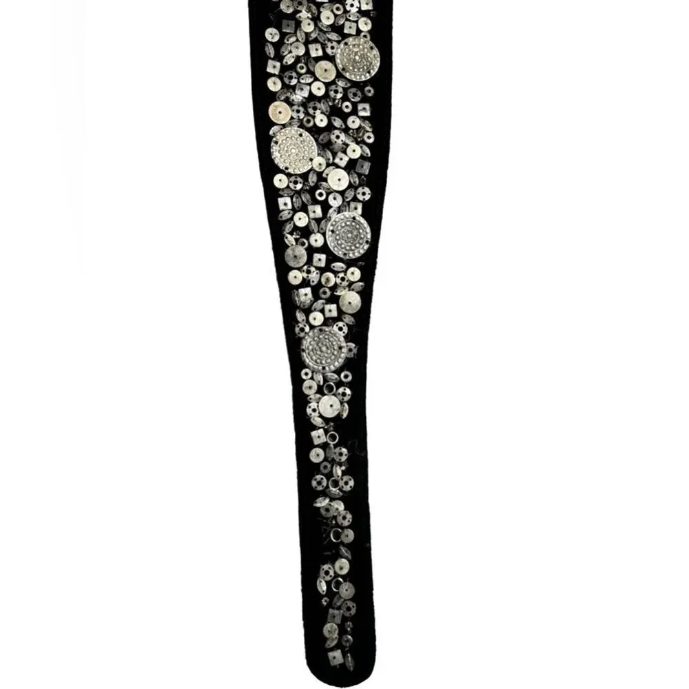 Chicos Leather Velvet Medallion Embellished Belt - Picture 8 of 16